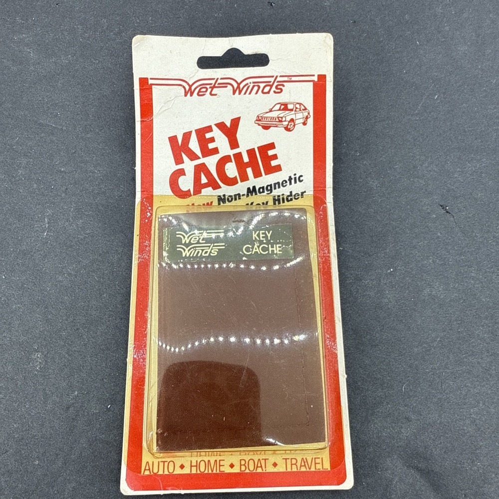 Vintage Wet Winds Black Pouch Key Cache Hider Holder Hook and Loop Non-Magnetic